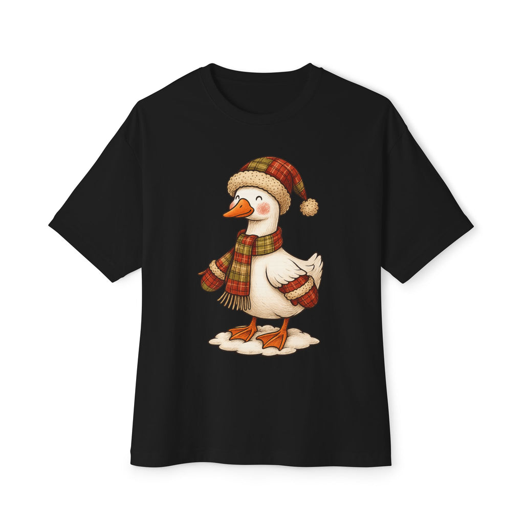 Cozy Holiday Duck Graphic Tee | Festive T-Shirt for Winter, Gift for Animal Lovers, Christmas Shirt, Casual Wear, Oversized Style